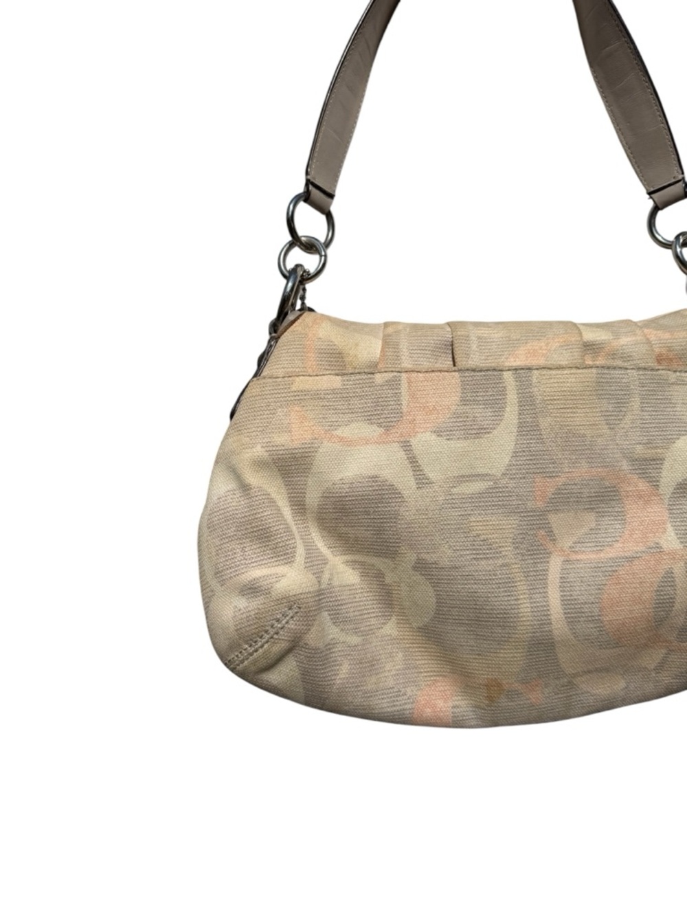 Coach Vintage RARE Y2K Soho Optic Grey & Pink Shoulder Flap Bag F19238 - Picture 7 of 10